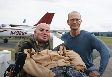 John Mistur was able to 'fly again' thanks to the MS Adventure Program supported by our MS fundraising.