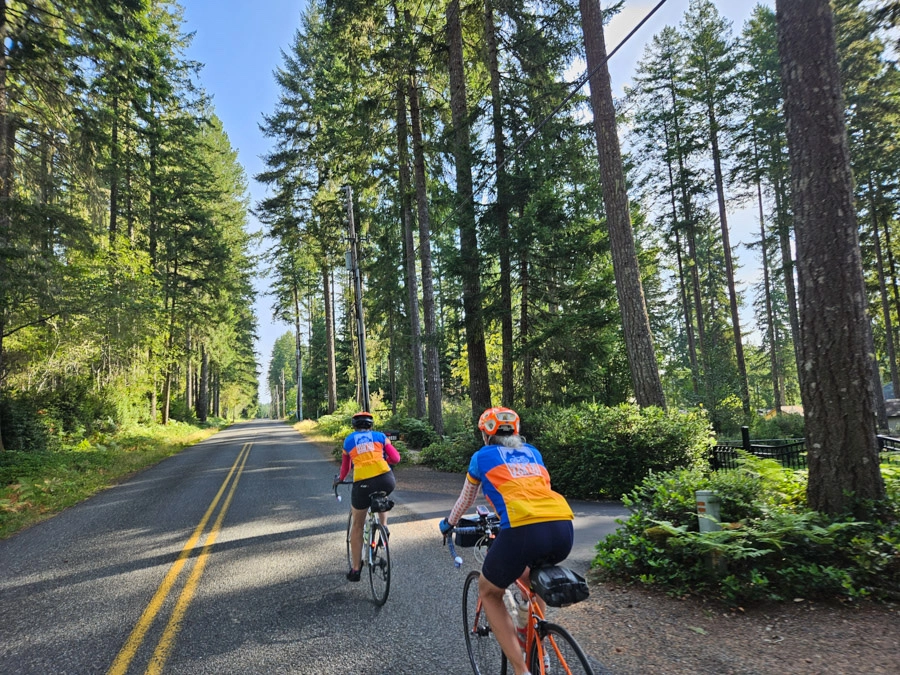 Cycling through the trees of the Olympic Peninsula.