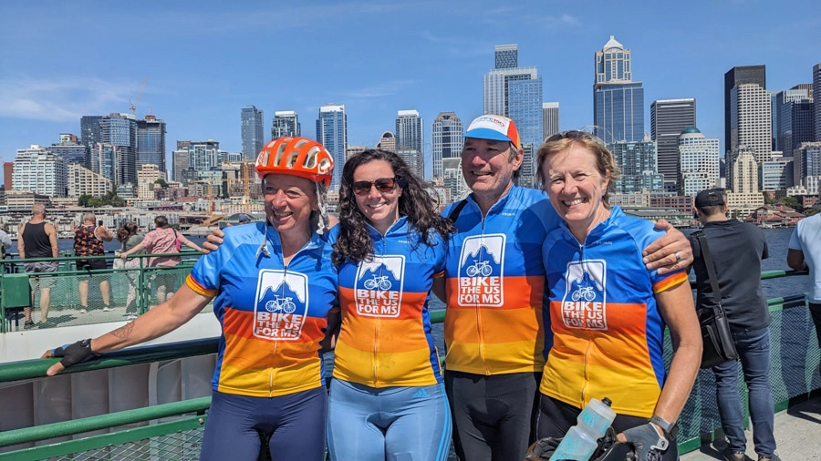 All smiles on the ferry back to Seattle having completed the Olympic Peninsula Loop.