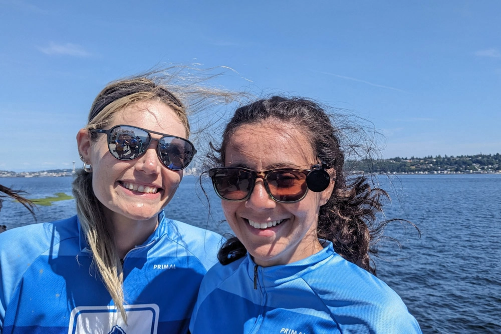 Lina and friends enjoying the ferry back to Seattle on the Olympic Peninsula Bike Loop.