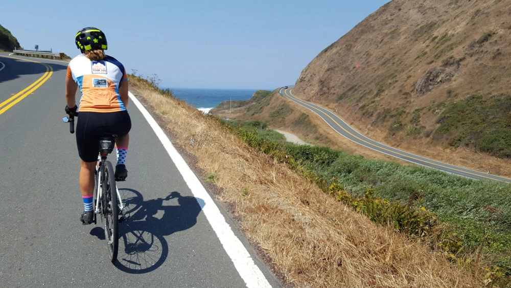 The meandering roads you'll ride while cycling the Pacific coast bike route.